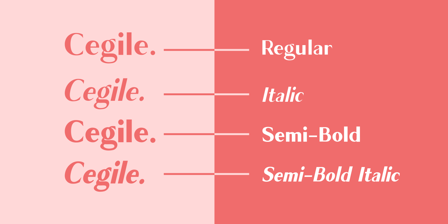 Ejemplo de fuente Cagile SemiBold Italic